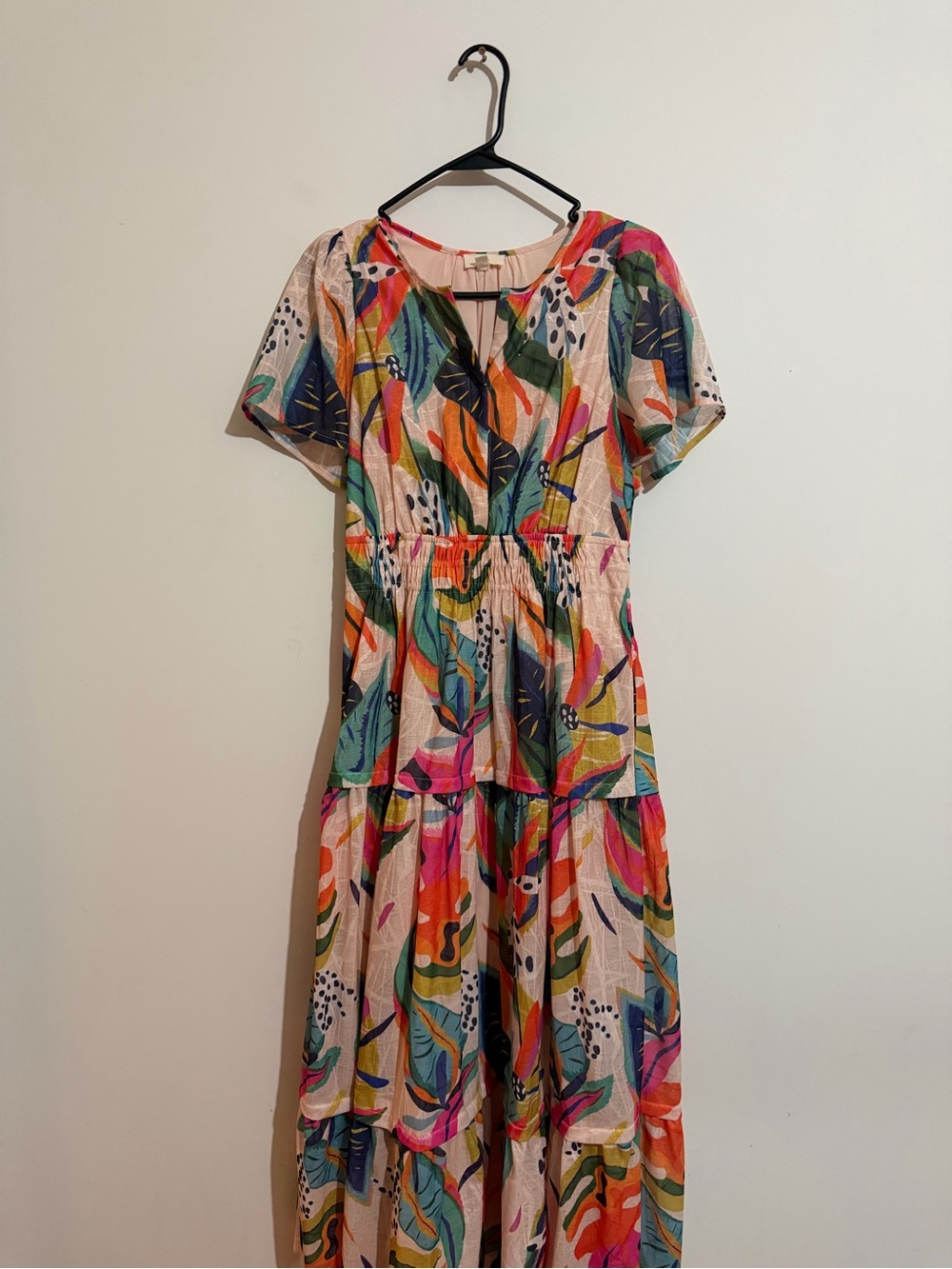 Tiered Floral Maxi Dress in Multi Color